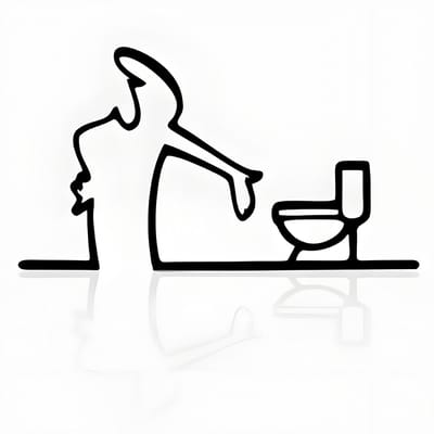 Dailygoods- Toiletbordje Grappig Design - Deurbordje - IJzeren Materiaal - Decoratie - Muurkunst - 20 x 10,8 cm