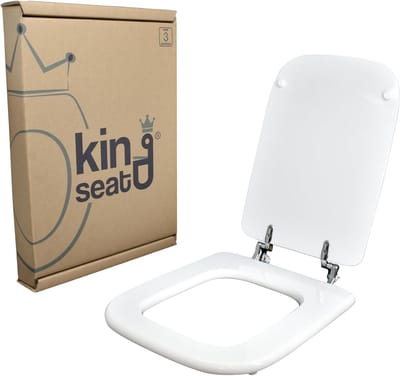 WC-bril polyester - Toiletzitting - Badkamer vernieuwen - Houten kern - 44 x 34 cm - Wit