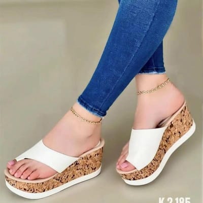 Dames Clip Teen Wedge Slippers Zomer Nieuwe Dames Chunky Platform Strandsandalen Dames Dikke Zool Hoge Hakken Slippers Slides 36 beige