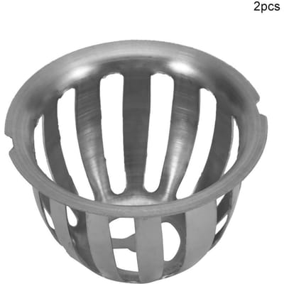 2 stuks Roestvrij Staal Ronde Vorm Anti-verstopping Dakafvoer Vloerafvoer voor Tuin Balkon(75 mm) gray