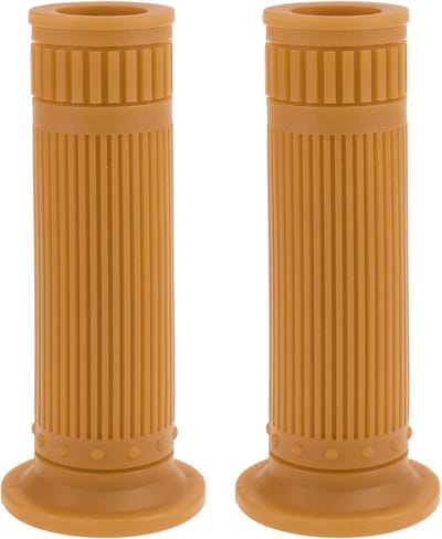 Universele Antislip Handgrepen voor Motorfiets en Scooter - 22mm en 24mm Stuur Grips in Bruin en Geel - Comfortabele en Duurzame Grip voor ATV en Fiets (1 Paar)