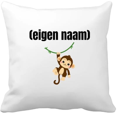 Akyol - kleine aap met eigen naam Kussen hoes - Aap - apen liefhebbers - iemand die houdt van apen - verjaardag - cadeau - kado - 40 bij 40 cm
