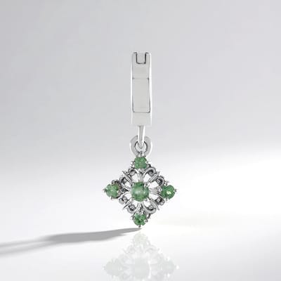 Cavill - Zilveren Hanger - 925 Sterling Zilver Geplatineerd - 0 144 ct Alexandriet Rond Geslepen uit India - Elegant Tijdloos Design 18x8 mm