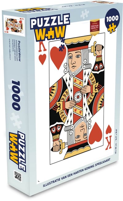 Puzzel Illustratie van een harten koning speelkaart - Legpuzzel - Puzzel 1000 stukjes volwassenen