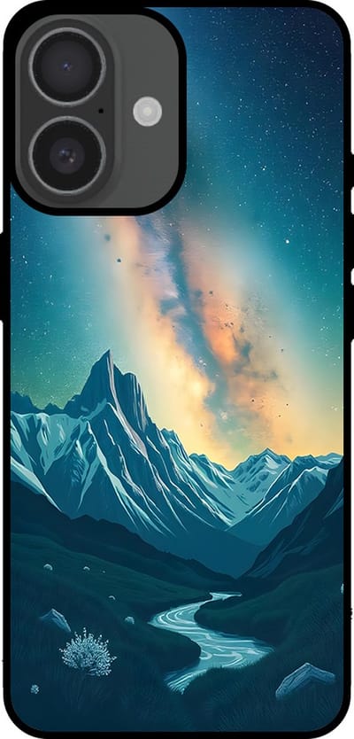 Smartphonica Telefoonhoesje Geschikt voor iPhone 16 met Sterrenhemel Opdruk - TPU Backcover Case With Space And Milkyway Design geschikt voor iPhone 16