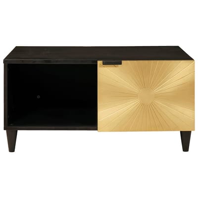 vidaXL - Salontafel - Zwart - en - Goud - 80 - x - 50 - x - 40 - cm - Bewerkt - hout