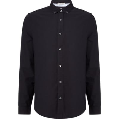 Original Penguin Heren-shirt met lange mouwen 'Sticker Pete' van EcoVero (Donkere saffier)