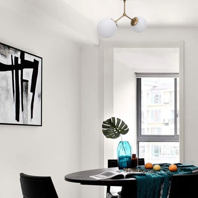 Damar Kroonluchter | METALEN BEHUIZING | Geel, Wit - Asir Group - Plafondlampen - Goud - Metaal; Glas - Plafondlampen -