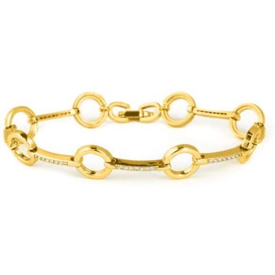 Bracelet - LUXENTER - Dimaran - finition or jaune 18 carats - zircone brillante - 18 cm jaune