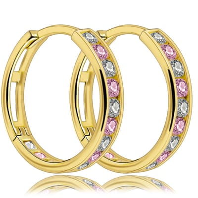 Juwelier Zwartevalk - 9 karaat oorbellen met zirkonia-P/18mm
