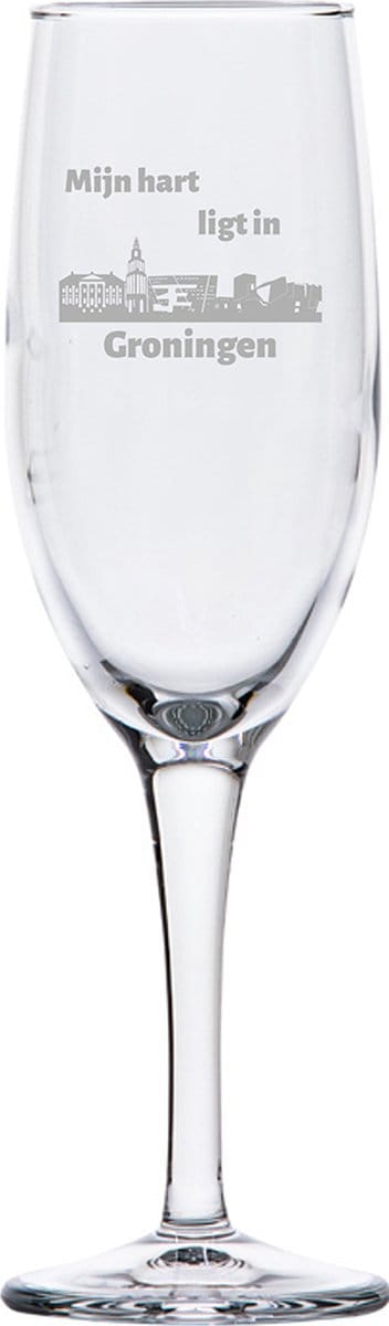 Gegraveerde Champagneglas 16,5cl Groningen