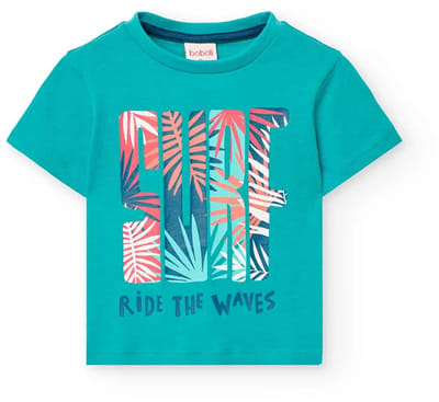 Boboli Knit T-shirt Met Korte Mouwen Blauw 12 Months Jongen