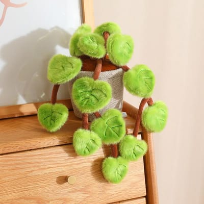 Simulation Epipremnum Aureum Plante Verte Pot de Fleurs Peluche Remplie Feuilles Moelleuses Décoration de Maison Cadeau 18cm verte vif
