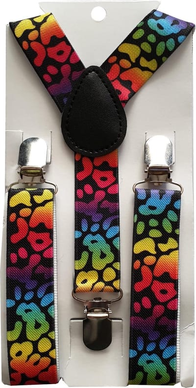 Fako Fashion® - Kinder Bretels - Print - Vlekken - 65cm - Regenboog