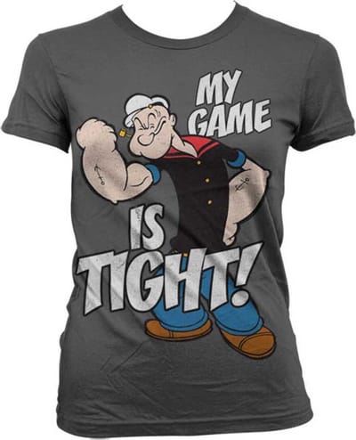 Popeye Dames Tshirt -S- Game Is Tight Grijs