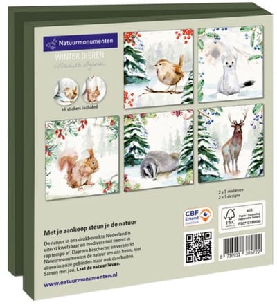 Kaartenmapje Winter Animals, Michelle Dujardin 10 Stuks