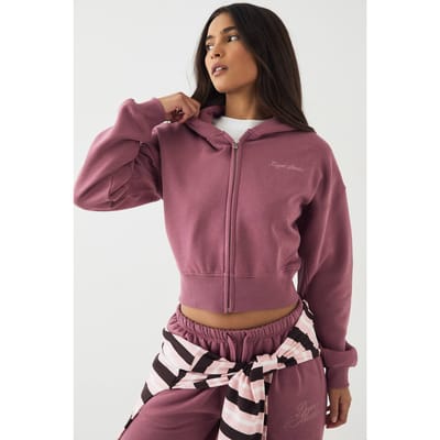 Dames DSGN Studio Script Geborduurd Ritshoodie | Rose | Maat: XL