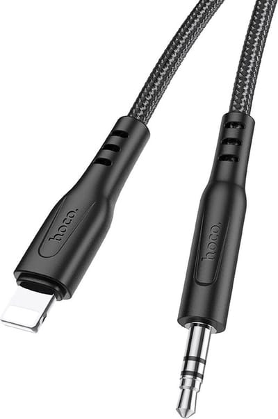 Hoco - Lightning Audio Kabel 3.5mm Aux Audio Jack 1 Meter - Geschikt voor in de Auto - Zwart