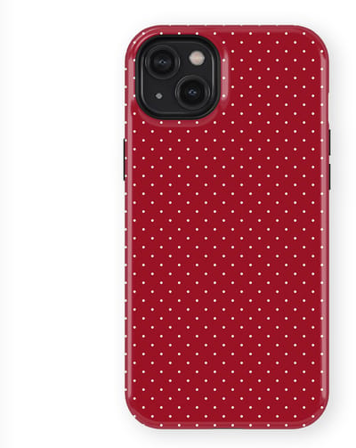 Micro Dots Tough Hoesje geschikt voor iPhone 14 Plus | Geschikt Voor Mag | Stippen Motief Backcover geschikt voor iPhone 14 Plus Red Velvet