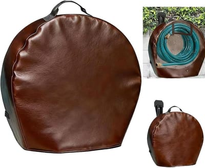 Tuinslanghaspelhoes - Slanghaspel beschermhoes - Tuinslang beschermen - Waterdicht en UV-bestendig - 63.5 x 19.8 x 63.5 cm - Bruin