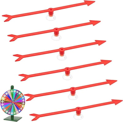Set van 6 rode pijlspinners met zuignap, ideaal voor evenementen, feesten en parkeerborden, 300 x 32.5 mm