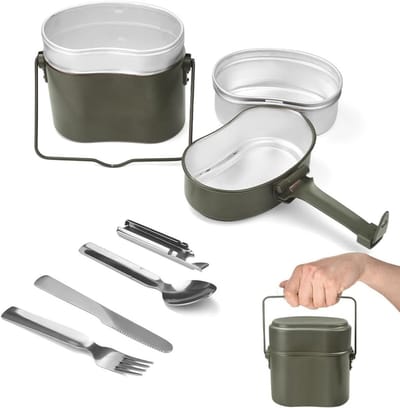 Bundeswehr Essgeschirr set - Hittebestendig aluminium kookgerei voor kamperen