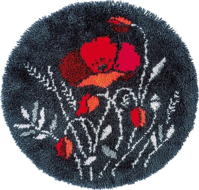 Vervaco - Knoopvormtapijt kit - Klaprozen - PN-0186618 - Borduren - Borduurpakket - Borduurpakket volwassenen - Borduurpakket kind