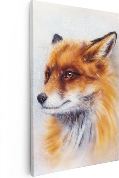 Artaza Canvas Schilderij Vos - 20x30 cm - Klein - Wanddecoratie Dieren - Muurdecoratie Dierenhoofd - Kamer Accessoires