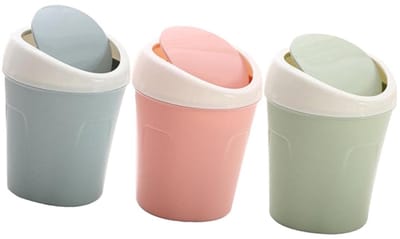 Mini Afvalbakjes - Prullenbakjes Bureau - Bureau Organisatie - Met Deksel - 17 cm - Mix Kleuren