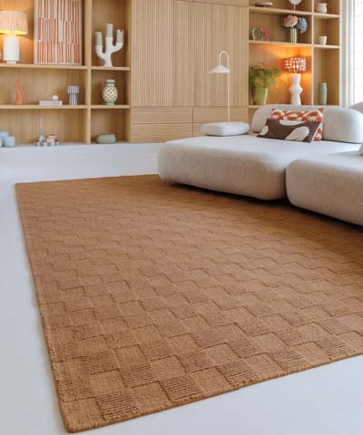 Wollen vloerkleed - Tavle cognac 160x230