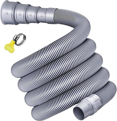 Afvoerslang Caravan - Flexibele Pijp - Afvalwater Afvoeren - Verstelbare Segmenten - 3 tot 5 Meter - Grijs
