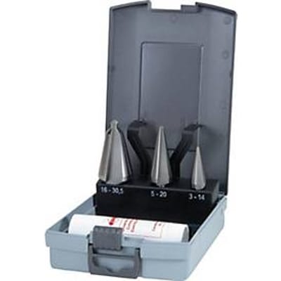 RUKO plaatschroefboorset HSS, 3-14/5-20/16-30,5 mm, 4-delig, incl. snijpasta, ABS kunststof koffer