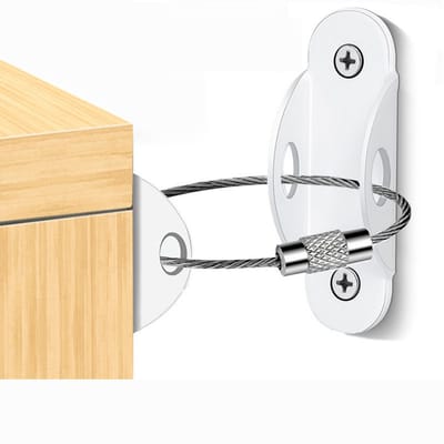 Meubelankers - Beveiliging kindermeubelankers - Set muurankers met kantelbeveiliging voor meubels - Meubelveiligheid - Veiligheid voor kinderen en huisdieren - 10 stuks - Voorkomt vallen en houdt kinderen veilig - Wit