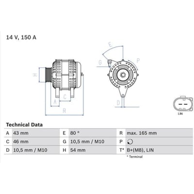 Driefasige generator BOSCH 0 986 081 190
