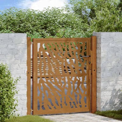 vidaXL Poort met sporenontwerp 100x100 cm weervast staal