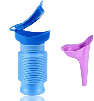 2 stuks - Urinoir - 750ML Emergency WC - Nood Unisex Toilet - Plas fles - Meeneem Toilet - Krimpbaar urinoir - Mobiel toilet - Nood Unisex Toilet - Emergency WC - WC voor in de Auto - Kinder Toilet - Closet - Plastuitje - Voor kamperen en in de auto
