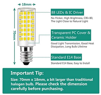 E14 LED Lamp 9W Koud Wit 6000K - Vervangt 75W Halogeen - Energiebesparend - 6-Pack