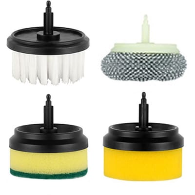 Draadloze elektrische reinigingsmachine USB oplaadbare automatische keukenafwasborstel badkuip 4pcs brushes only veelkleurig