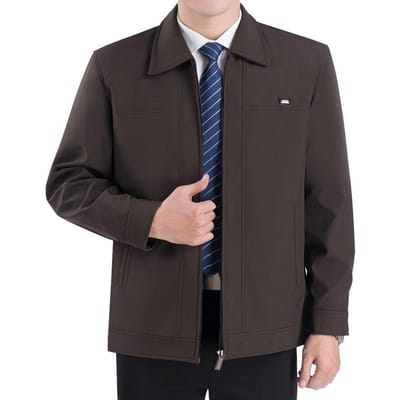 Jassen voor mannen van middelbare en oudere leeftijd Lente en Herfst Herenjassen Papa-jassen Tops XL black
