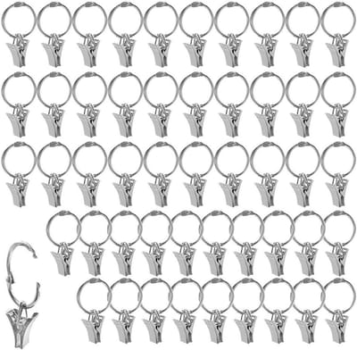 Gordijnringen 17mm - Met clips - 50 stuks - Eenvoudig te installeren - SnelShoppen