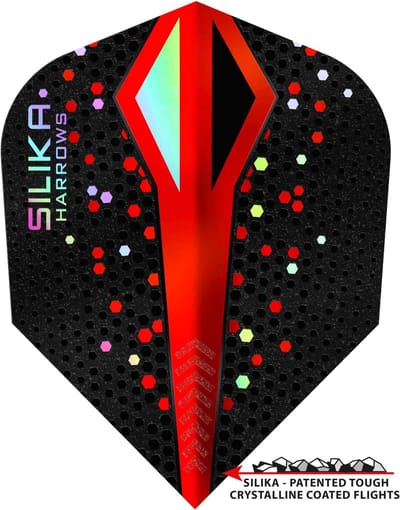 Dart Flights No. 6 Standaard Vorm, Sterke Taai Crystalline Coating, Kleurverandering Rood