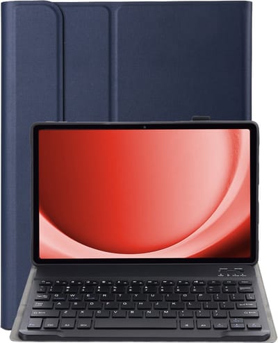 Hoes - Geschikt voor Samsung Galaxy Tab A9 - Keyboard Book Cover - Toetsenbord Case - Hoesje - Donkerblauw