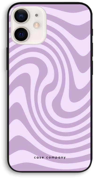 Case Company® - Hoesje geschikt voor iPhone 12 hoesje - Swirl Paars - Biologisch Afbreekbaar Telefoonhoesje - Bescherming alle Kanten en Schermrand