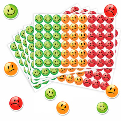 Smiley Beloningsstickers - 270 Smiley Stickers - 5 Stickervellen - Feedback