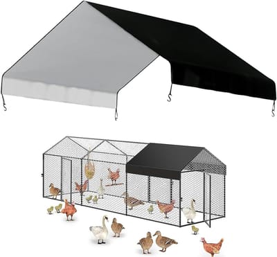 Kippenhok Dekzeil - Afdekzeil Hok - Weerbestendige Bescherming - UV- en Waterdicht - 144 x 109 cm - Zilverkleurig