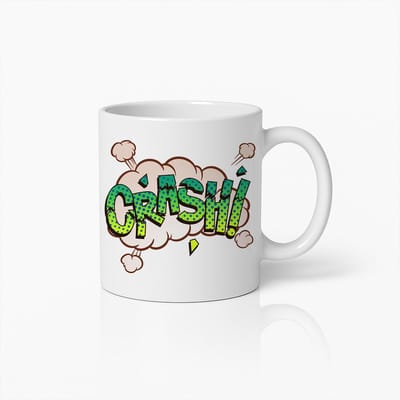 Crash Stripstijl Grafische Mok – Leuke Popart Koffiebeker voor Gedurfde Persoonlijkheden