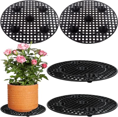 Bloempotvoet - Verdikte plastic bloempotstandaard - 30 cm diameter - Verhoogt de bloempot - Voorkomt wortelrot bij potplanten - geschikt voor terrassen en binnen - Verpakking van 4