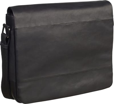 LEONHARD HEYDEN Leren schoudertas laptoptas met laptopvak Hamburg Umhängetasche 7076 Schwarz zwart