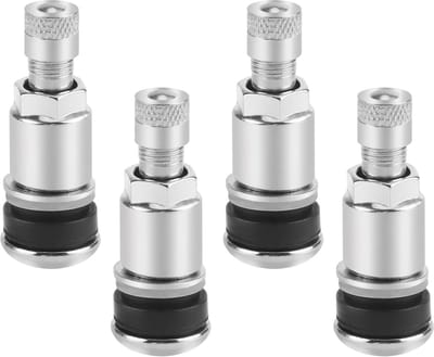 Solidchoice - Set van 4 Universele Ventielkappen voor Auto (Zilver)