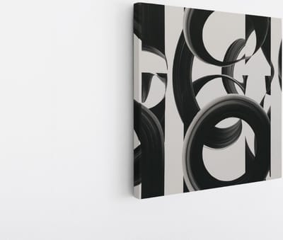 Saammp Canvas Schilderij - Abstract - Zwart-wit - 20x20 - Foto op canvas - Wanddecoratie - muurdecoratie Woonkamer - Slaapkamer decoratie - Canvas Print